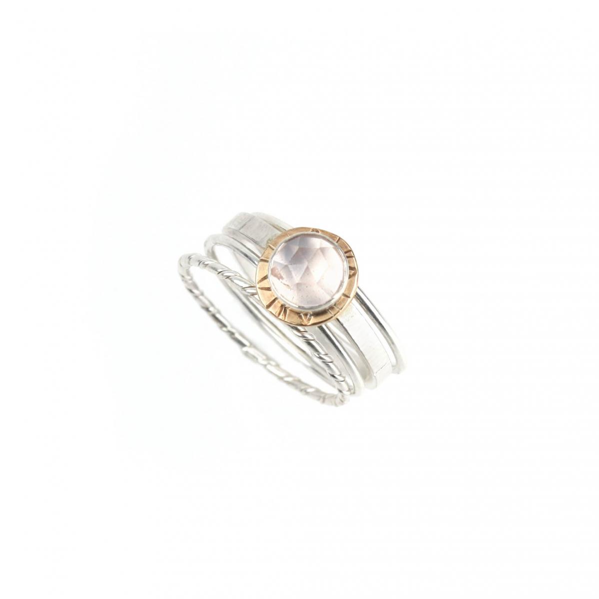 Compass Ring with Rose-cut Rose Quartz picture