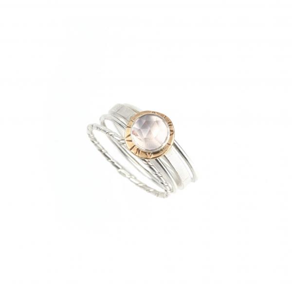 Compass Ring with Rose-cut Rose Quartz picture