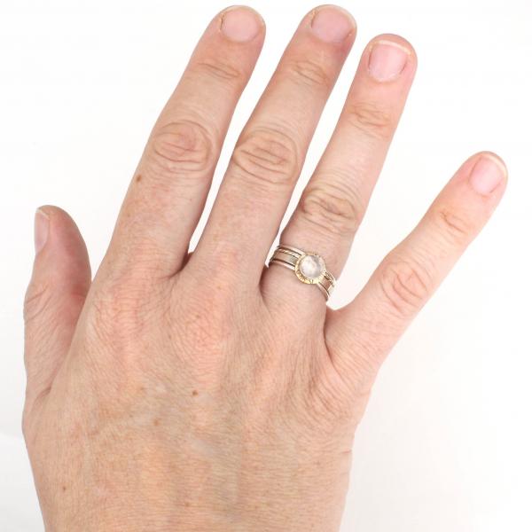 Compass Ring with Rose-cut Rose Quartz picture