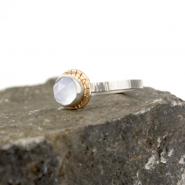 Compass Ring with Rose-cut Blue Chalcedony picture