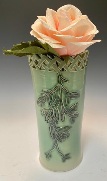 vase with magnolia design