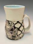 black and white orchid mug