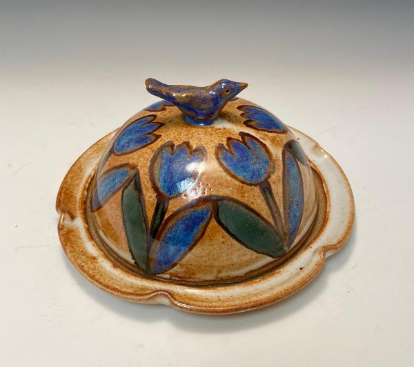 tulip bird butter dish picture