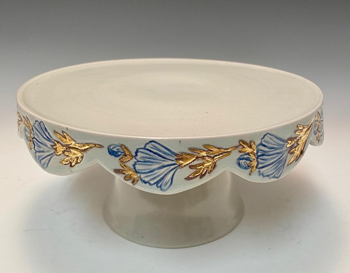 cosmos cake plate with gold-leaf accents picture