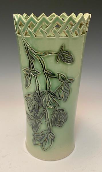 vase with magnolia design picture