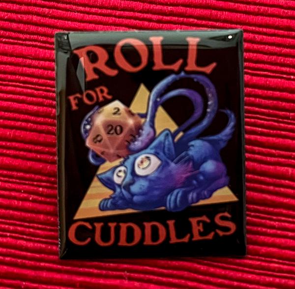 "Roll for Cuddles" Feline/Displacer Beast Pin