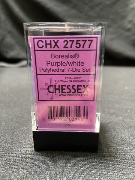 Chessex Borealis Purple/White Dice Set picture
