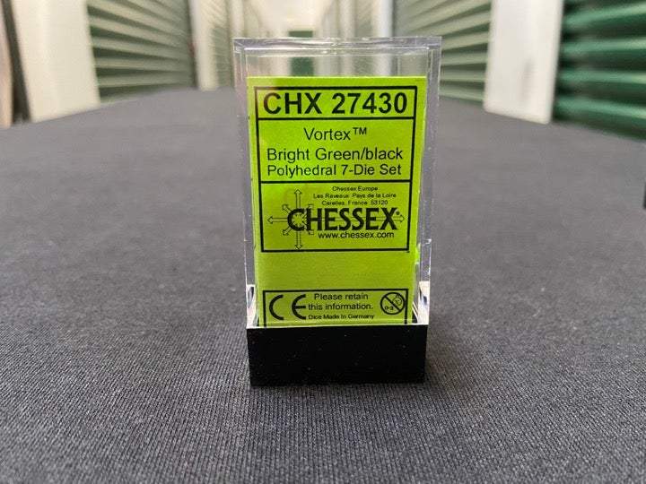Chessex Vortex Green/Black 7-Die Set picture