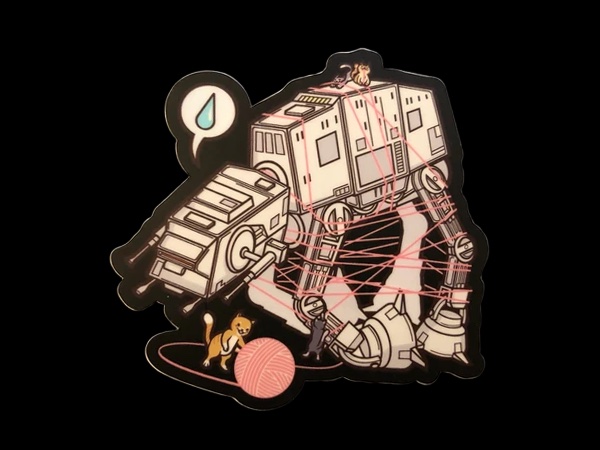 CATS VS. AT-AT VINYL DECAL (4")