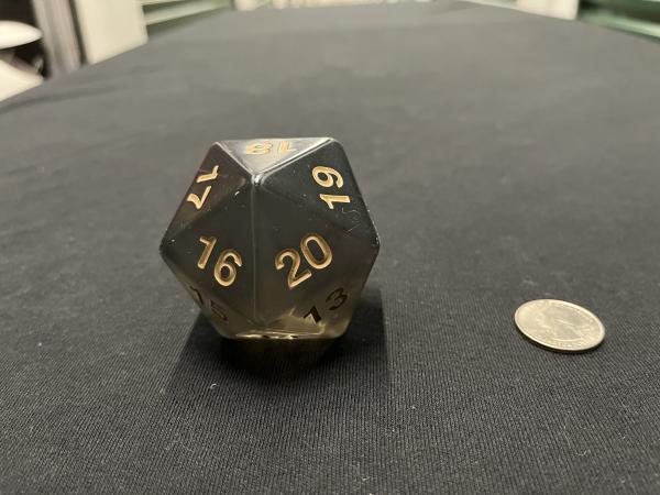 Large Translucent D20 Dice (Black) picture