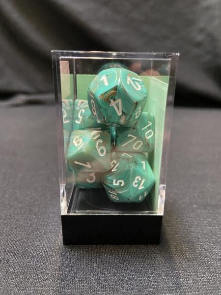 Chessex Marble Oxi-Copper/White 7-Die Set