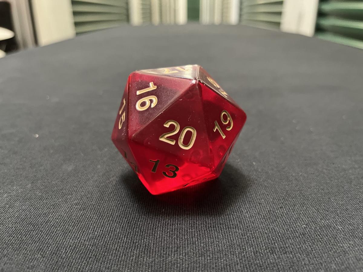 Large Translucent D20 Dice (Red) picture