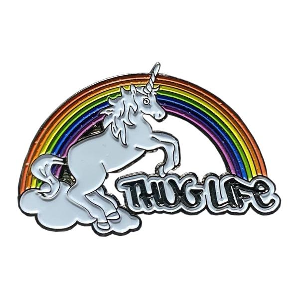 Thug Life Rainbow Unicorn Enamel Pin picture