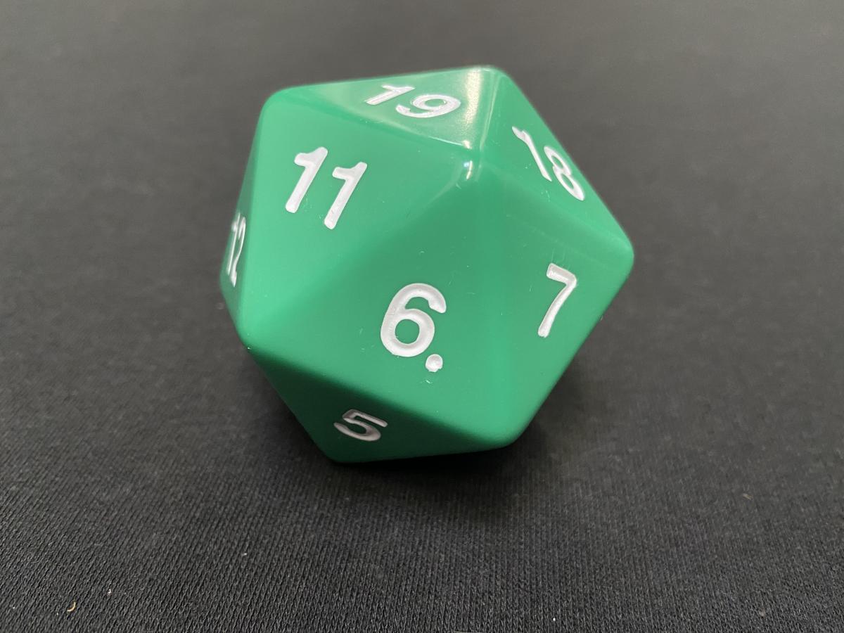 Large Solid D20 Dice (Green) picture