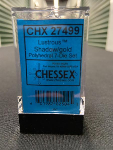 Chessex Lustrous Shadow/Gold 7-Die Set picture