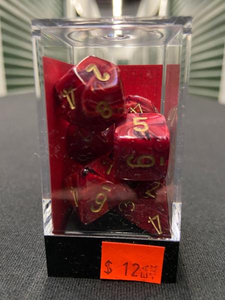 Chessex Vortex Burgundy/Gold 7-Die Set picture