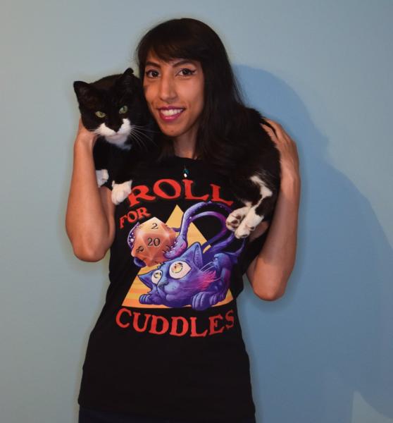 "Roll for Cuddles" Displacer Beast/Feline T-Shirt picture