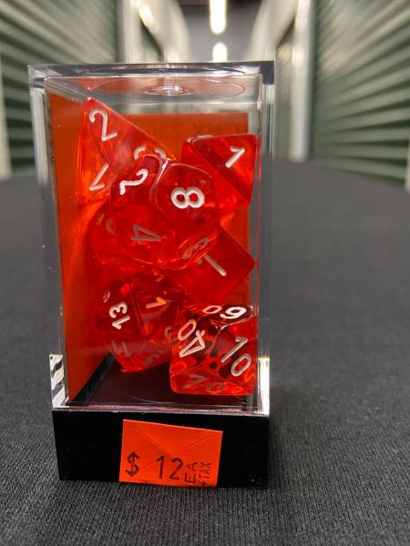 Chessex Translucent Orange/White Dice picture