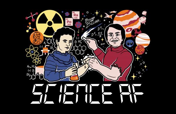 Science AF 2 (Curie/Sagan) 11" x 17" Print (Black)