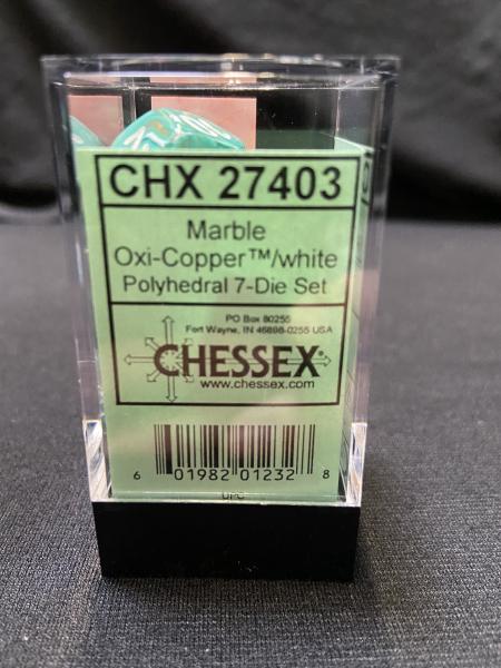 Chessex Marble Oxi-Copper/White 7-Die Set picture