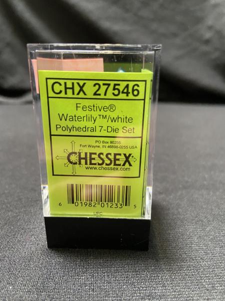 Chessex Festive Waterlily/White 7-Die Set picture