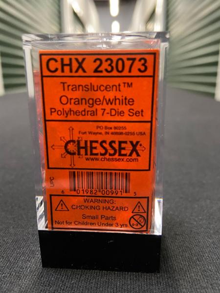Chessex Translucent Orange/White Dice picture