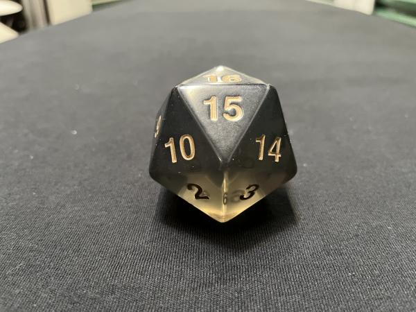 Large Translucent D20 Dice (Black) picture