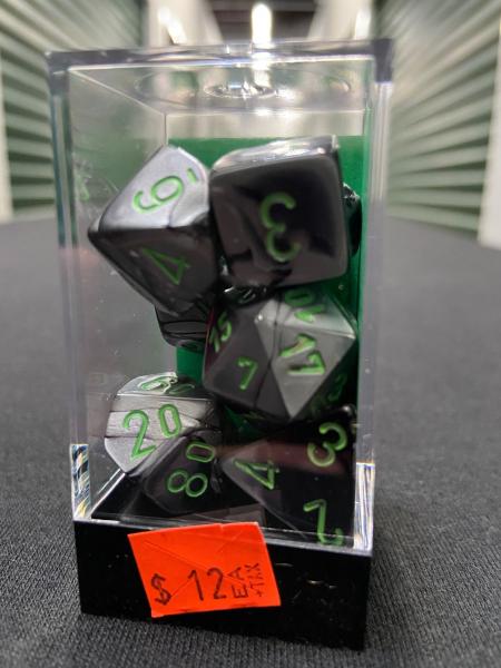 Chessex Gemini Black-Grey/Green Dice Set picture