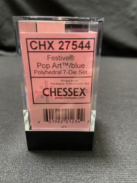Chessex Festive Pop Art/Blue 7-Die Set picture
