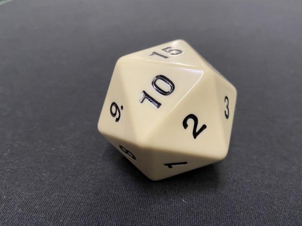 Large Solid D20 Dice (White) picture