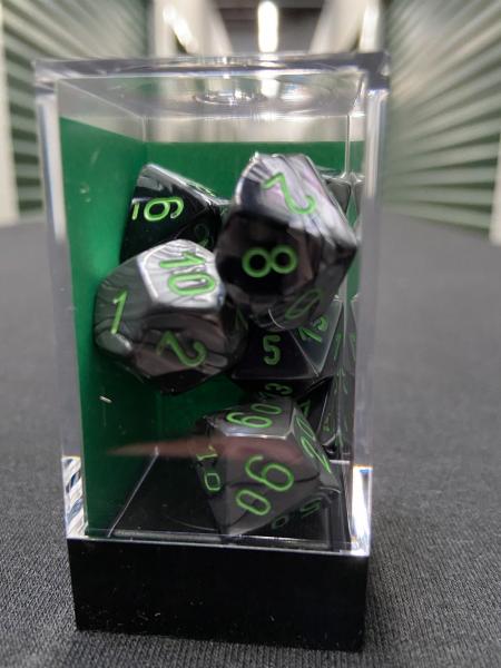 Chessex Gemini Black-Grey/Green Dice Set picture