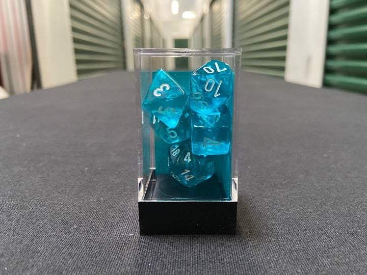 Chessex Translucent Teal/White 7-Die Set picture