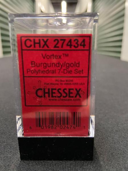 Chessex Vortex Burgundy/Gold 7-Die Set picture
