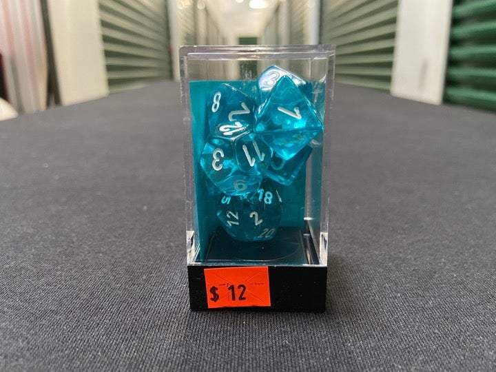 Chessex Translucent Teal/White 7-Die Set picture