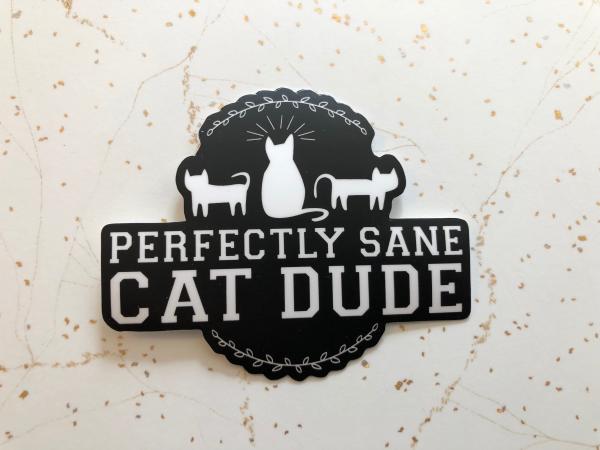 PERFECTLY SANE CAT DUDE VINYL DECAL(4") picture