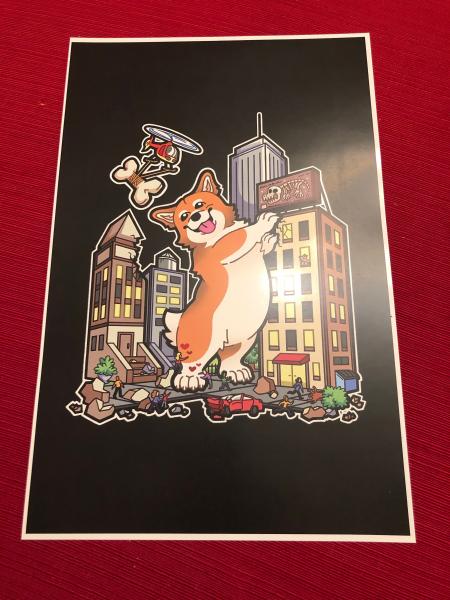 Corgzilla!!! 11" x 17" Print picture