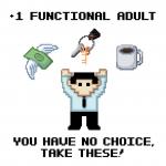 +1 Functional Adult (Male) 11" x 17" Print (White)