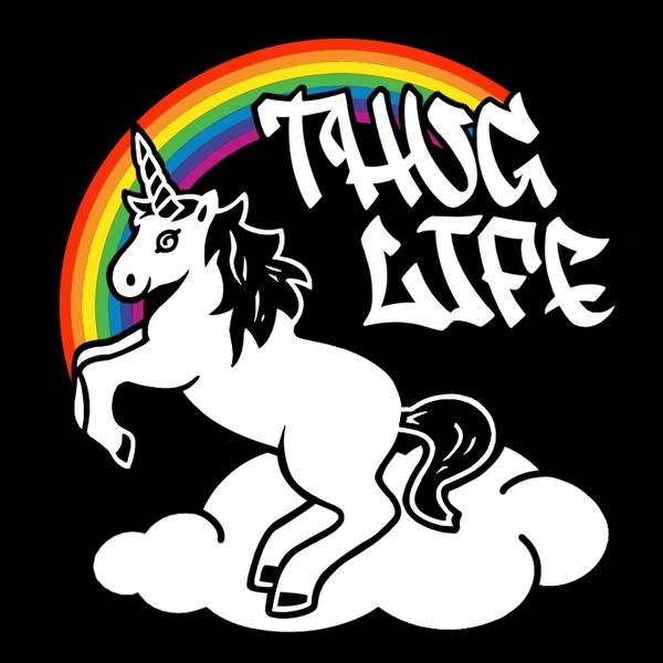 Thug Life Rainbow Unicorn Racerback Tank Top (Black) picture