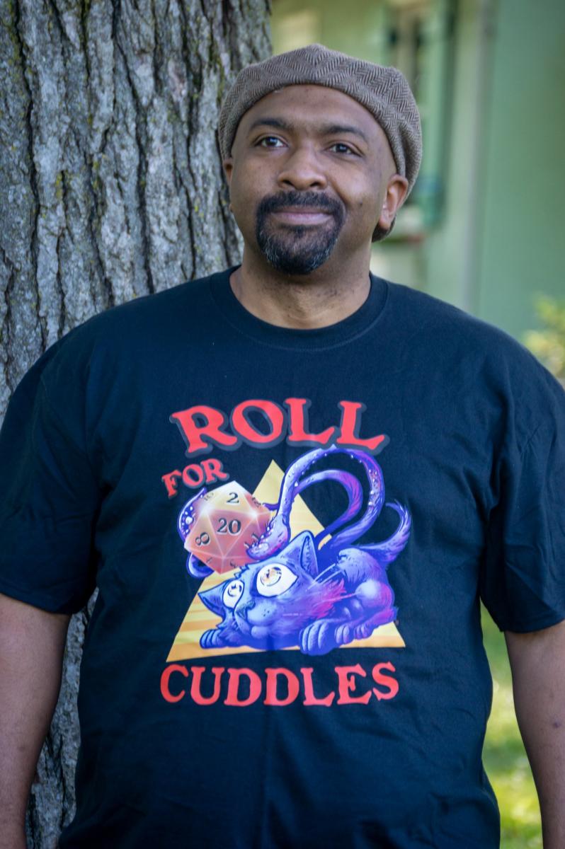 "Roll for Cuddles" Displacer Beast/Feline T-Shirt picture