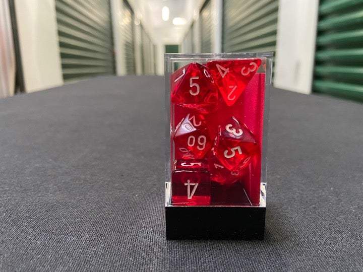 Chessex Translucent Red/White 7-Die Set picture