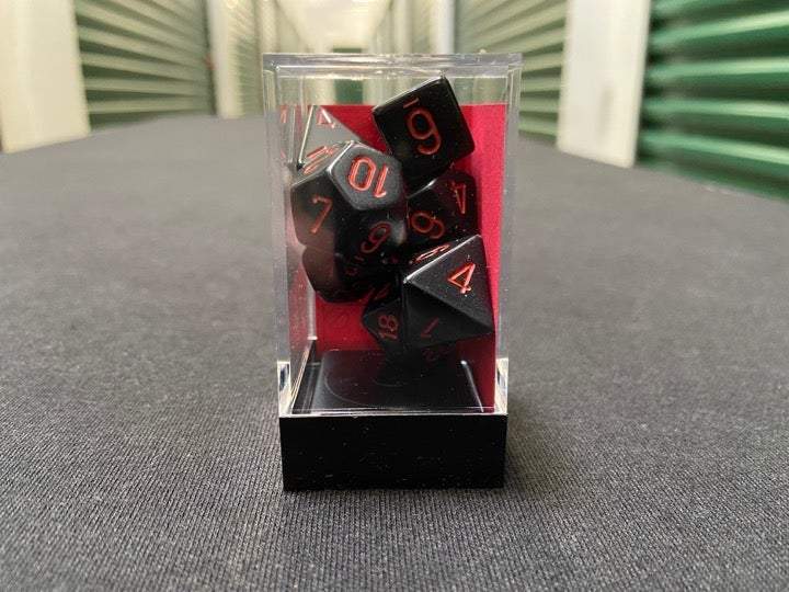 Chessex Opaque Black/Red 7-Die Set picture