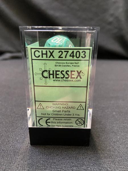 Chessex Marble Oxi-Copper/White 7-Die Set picture