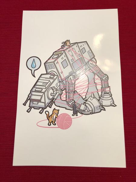 Cats vs. AT-AT 11" x 17" Print (White) picture