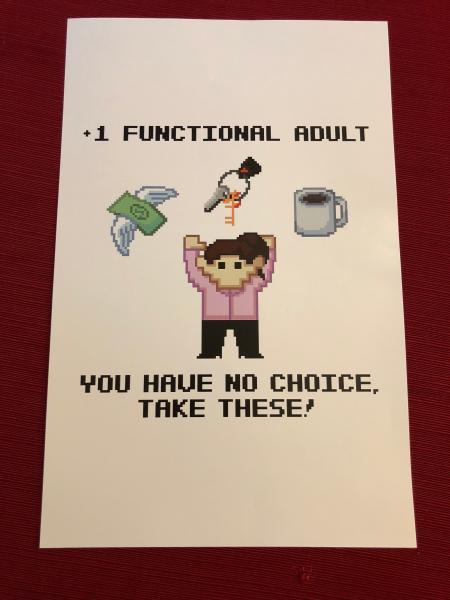 +1 Functional Adult (Female) 11" x 17" Print (White) picture