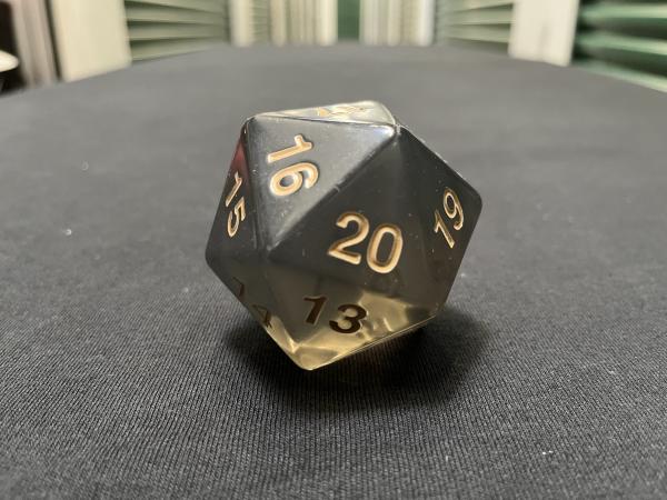 Large Translucent D20 Dice (Black) picture