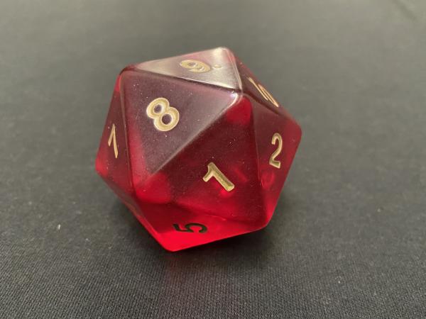 Large D20 Translucent (Red) picture