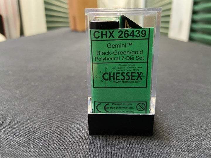 Chessex Gemini Black-Green 7-Die Set picture