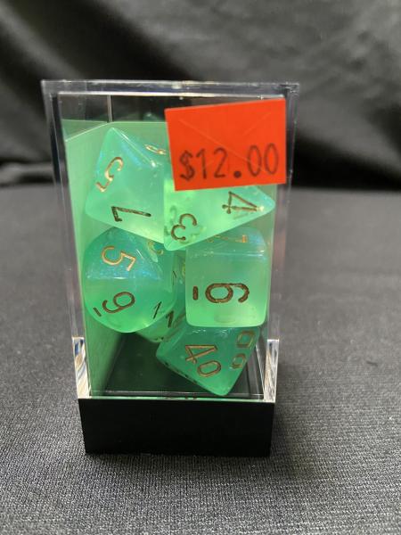 Chessex Borealis Light Green/Gold 7-Die Set picture