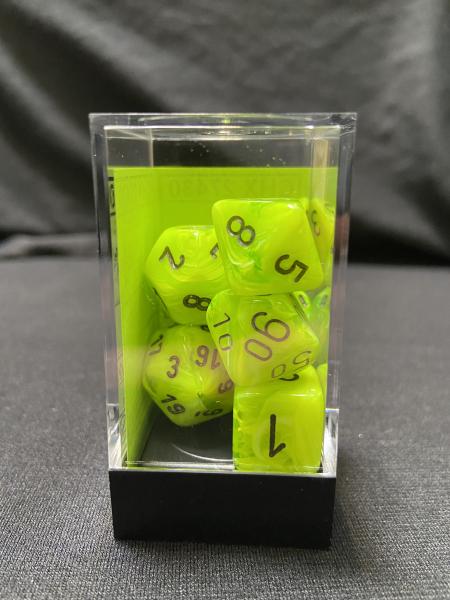 Chessex Vortex Bright Green/Black 7-Die Set picture