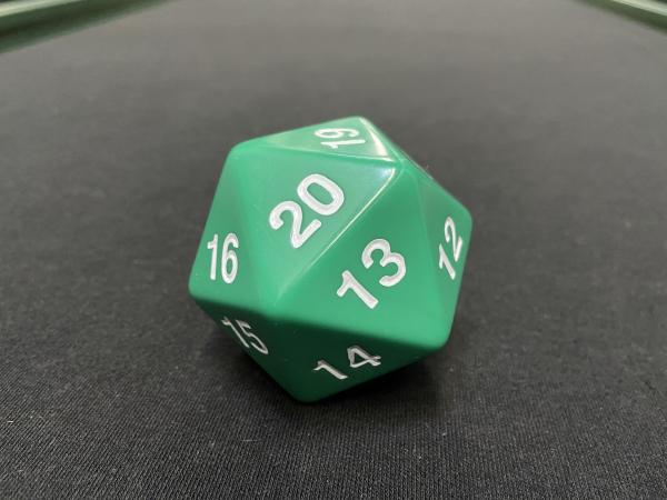 Large Solid D20 Dice (Green) picture
